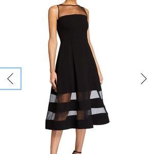 Aidan Mattox Illusion Fit-and-Flare Dress